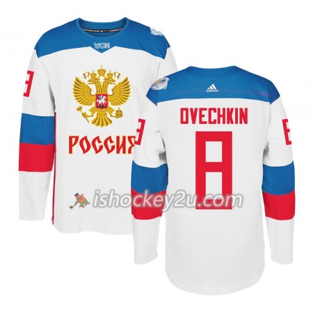 Rusland Trøje Alexander Ovechkin 8 2016 World Cup Hvid Premier